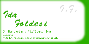 ida foldesi business card